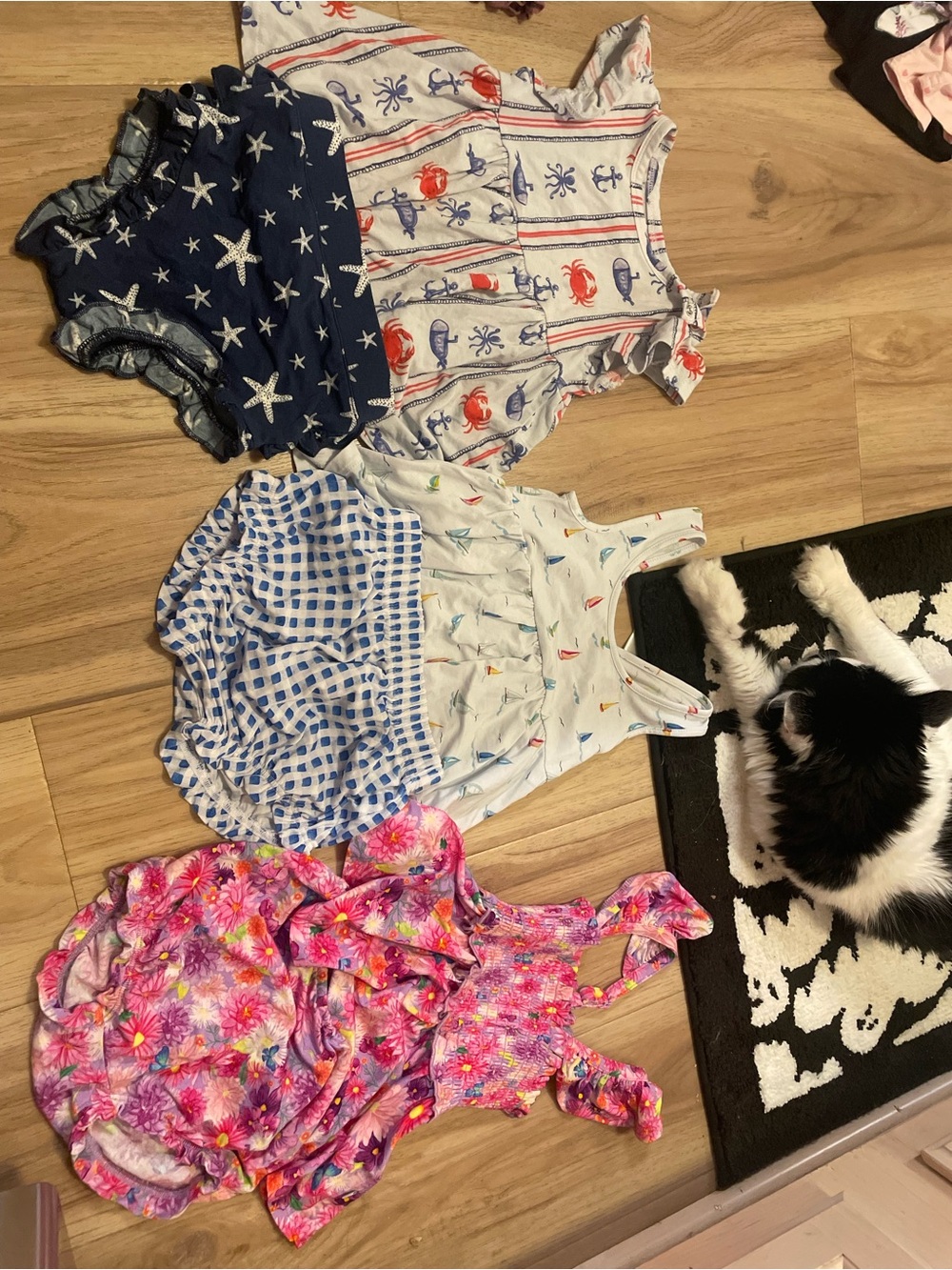 Posh Peanut Navy Star, Red Crab, Blue Gingham & Pink Floral Matching Sets